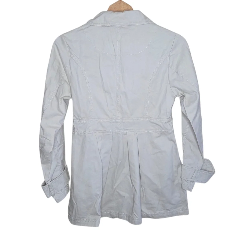 Justice Girls Beige Trench Coat Jacket Size 14 Classic Basic 100% Cotton